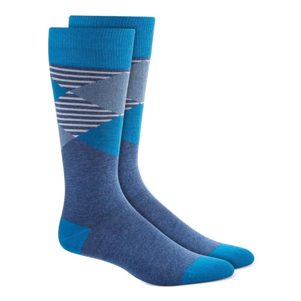 ALFATECH BY ALFANI Mens Navy Rayon Seamless Casual Crew Socks 7-12